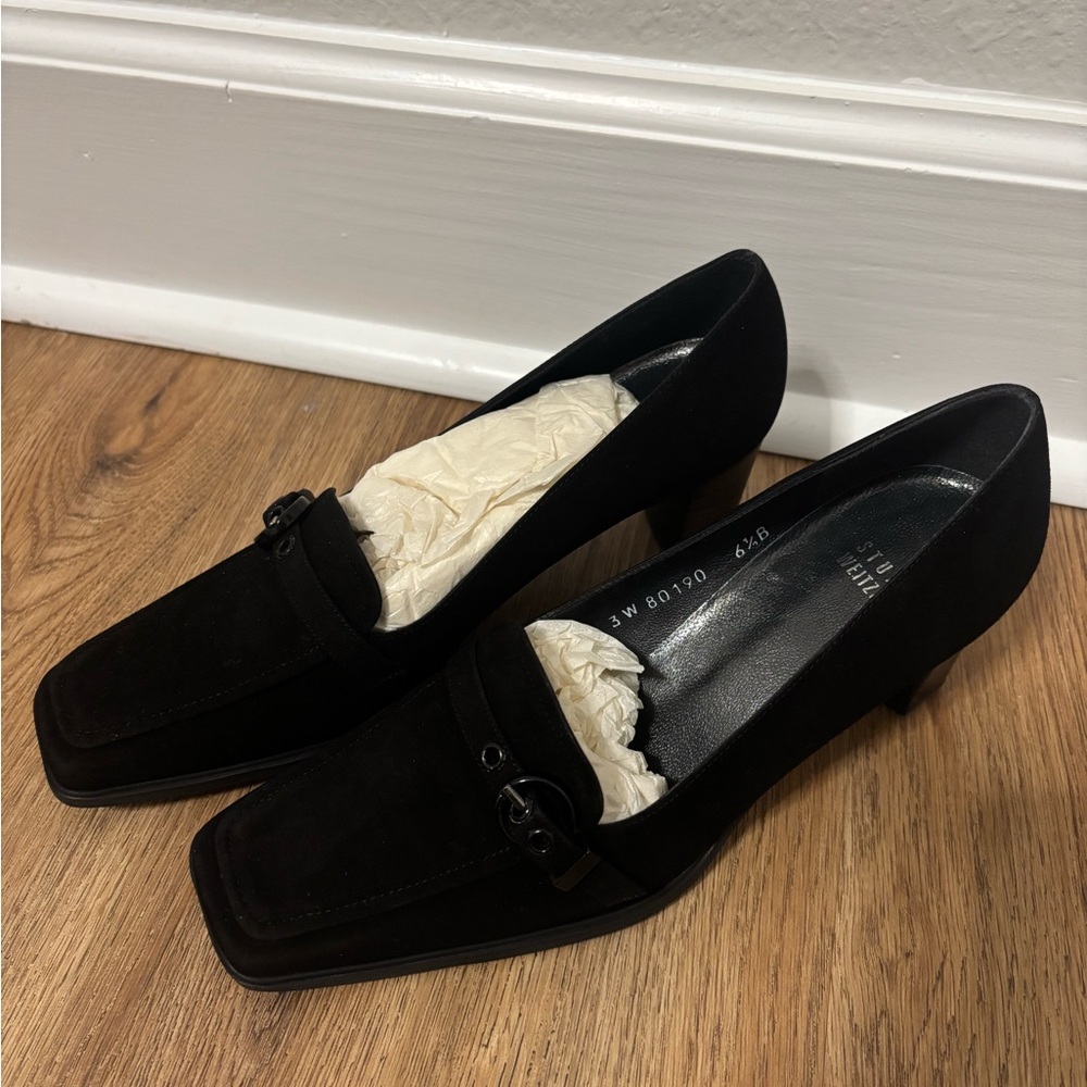 Stuart Weitzman black suede shoes